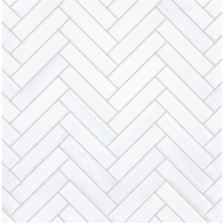 Grandview – Carlyle White | Marble – 1x4 in. Herringbone Mosaic | Honed