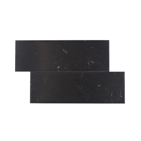 Nero Marquina | Marble - 4x12 in. Field Tile | Antique (3/8" Thick)