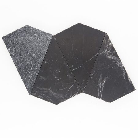 Nero Marquina | Marble - Arrowhead Mosaic | Honed & Sandblasted (3/8" Thick)