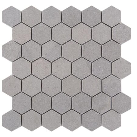 Tao | Limestone - 2 in. Hexagon Mosaic | Tumbled (3/8" Thick)