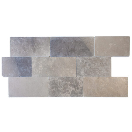 Heather Grey | Limestone - 16xFREELENGTH in. Field Tile | Tumbled Brushed (5/8" Thick)