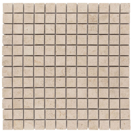 Gascogne Beige | Limestone - 7/8x7/8 in. Straight Joint Mosaic | Honed (3/8" Thick)