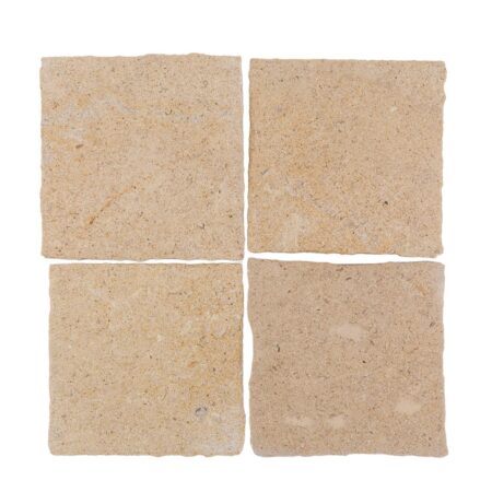 Corton Beige | Limestone - 4x4 in. Field Tile | Old World (3/8" Thick)