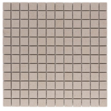 Belair (Porto Beige) | Limestone - 7/8x7/8 in. Straight Joint Mosaic | Honed (3/8" Thick)