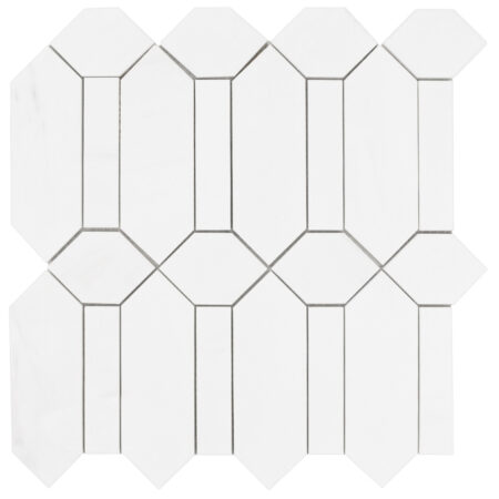 White Elegant Select (Dolomite) | Marble - Oxford Mosaic | Honed