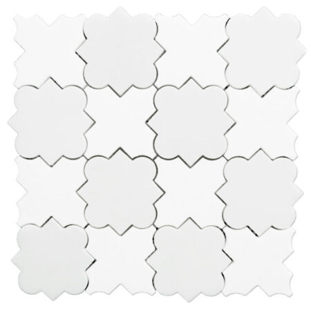 White Silk | Marble - Salma 2 Mosaic w/ White Thassos | Polished