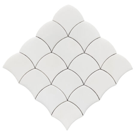 White Silk | Marble - 3 in. Empire Scallop Mosaic | Polished