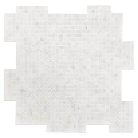 White Silk | Marble - 3/8x3/8 in. Interlocking Tight Joint Mosaic | Polished