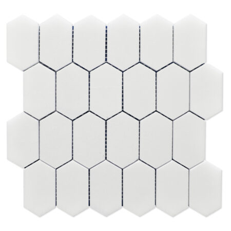 White Silk | Marble - Elongated Hexagon Mosaic | Polished