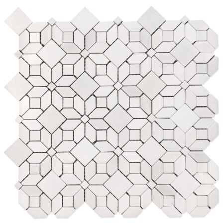 White Snow | Marble - Jasmine Flower 5 Mosaic | Polished