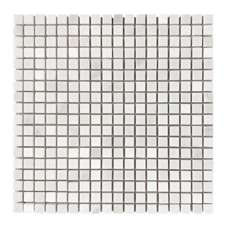 White Silk | Marble - 5/8x5/8 in. Straight Joint Mosaic | Polished