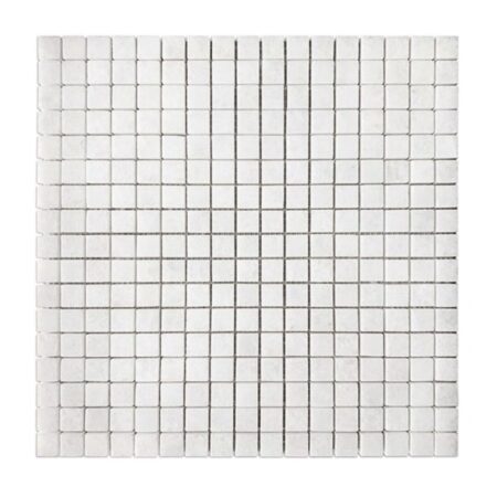 White Crystaline | Marble - 5/8x5/8 in. Straight Joint Mosaic | Polished