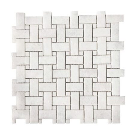 White Crystaline | Marble - Basketweave Mosaic | Polished