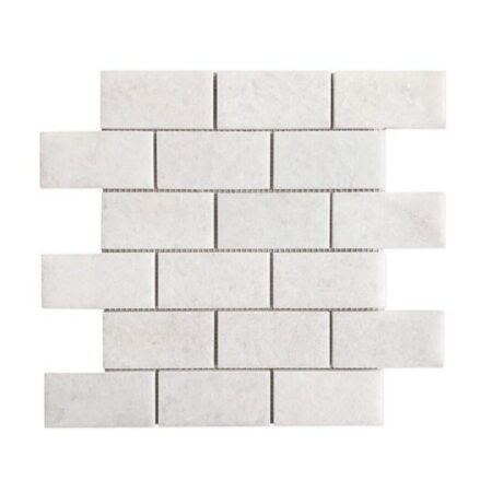 White Crystaline | Marble - 2x4 in. Brick Joint Mosaic | Polished