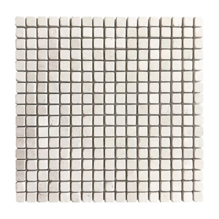 Crema Lyon | Limestone - 5/8x5/8 in. Straight Joint Mosaic | Tumbled