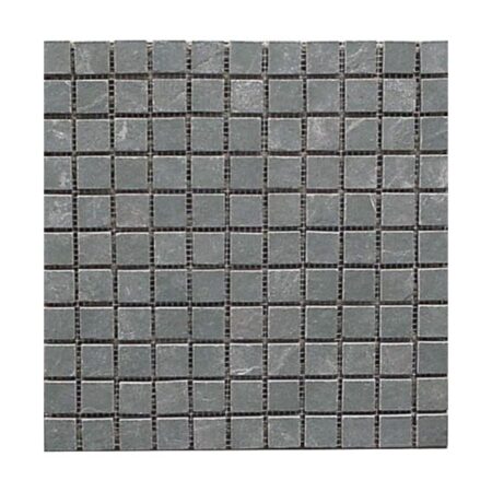 Spring Green Slate | 1x1 in. Straight Joint Mosaic | Cleft & Gauged