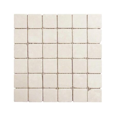 Botticino | Marble - 2x2 in. Straight Joint Mosaic | Tumbled