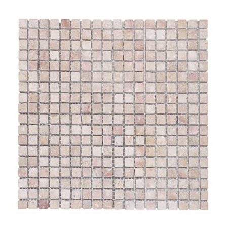 Sunstone | Limestone - 5/8x5/8 in. Straight Joint Mosaic | Tumbled