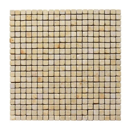 Renaissance Bronze | Limestone - 5/8x5/8 in. Straight Joint Mosaic | Tumbled