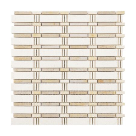 Jerusalem Gold | Limestone - Curtain Mosaic w/Crema Lyon | Polished