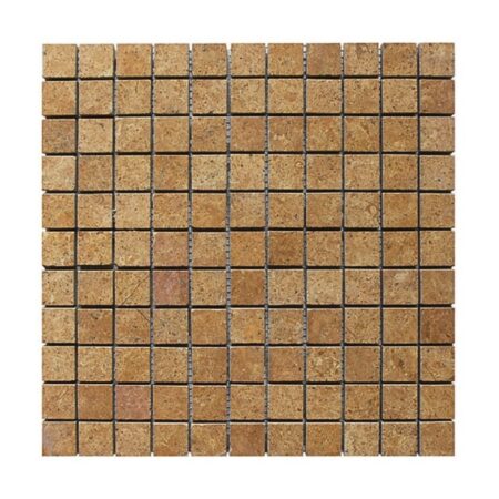 Gold Pompeii | Limestone - 1x1 in. Straight Joint Mosaic | Honed