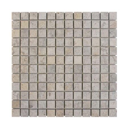 Gascogne Blue | Limestone - 1x1 in. Straight Joint Mosaic | Honed