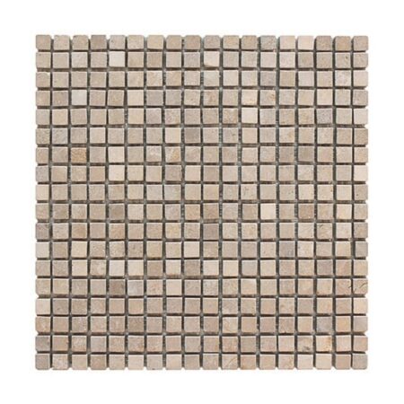 Gold Lagoon | Limestone - 5/8x5/8 in. Straight Joint Mosaic | Tumbled
