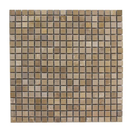 Gold Lagoon | Limestone - 5/8x5/8 in. Straight Joint Mosaic | Honed