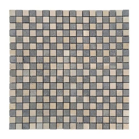 Blue Lagoon | Limestone - 5/8x5/8 in. Checkerboard Mosaic w/ Gold Lagoon | Honed
