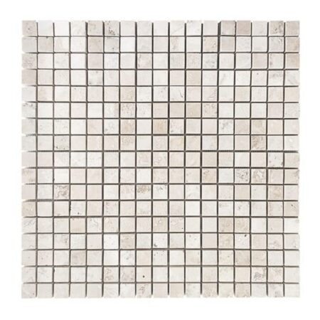 Pearl (Chiaro) | Travertine - 5/8x5/8 in. Straight Joint Mosaic | Polished