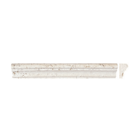Pearl (Chiaro) | Travertine - 1.75x12 in. France Chair Rail Moulding | Honed
