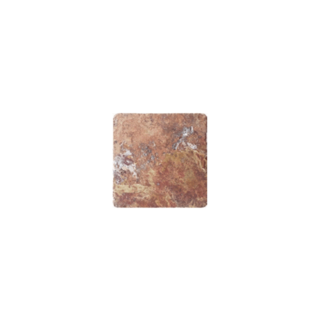 Red Mexican | Travertine - 4x4 in. Field Tile | Tumbled