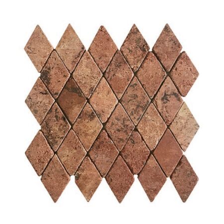 Red Mexican | Travertine - Harlequin Mosaic | Honed