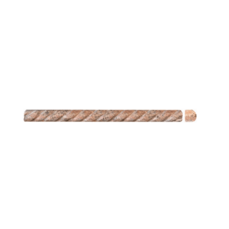 Red Mexican | Travertine - 1x12 in. Rope Moulding | Honed