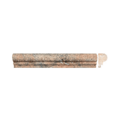 Red Mexican | Travertine - 2x12 in. Type 1 Chair Rail Moulding | Honed
