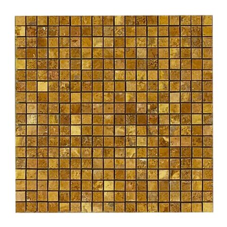 Persian Gold | Travertine - 5/8x5/8 in. Straight Joint Mosaic | Polished