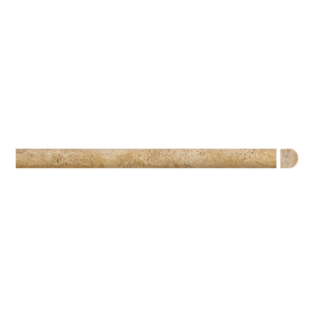 Persian Gold | Travertine - 3/4x12 in. Pencil Moulding | Antiqued & Unfilled