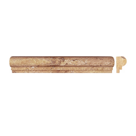Peach | Travertine - 2x12 in. Type 1 Chair Rail Moulding | Honed