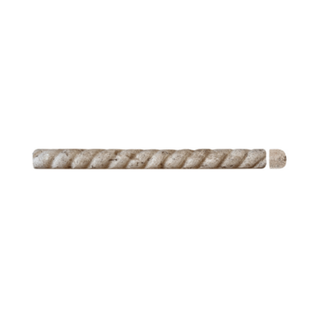 Noce (Walnut) | Travertine - 1x12 in. Rope Moulding | Honed (Chocolate)