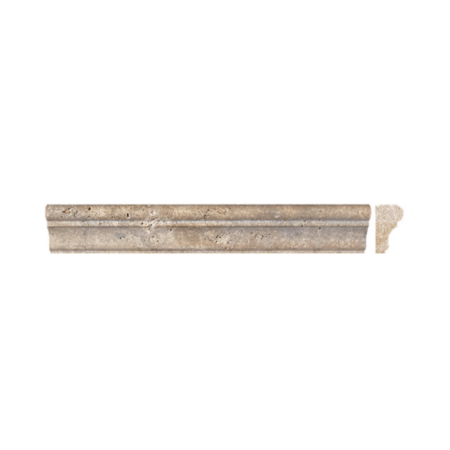 Noce (Walnut) | Travertine - 1.75x12 in. Chair Rail Moulding | Honed