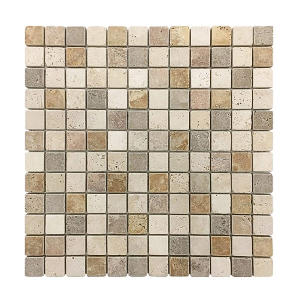 Noce (Walnut) | Travertine - 3/4x3/4 in. Multicolor Mosaic - Durango ...
