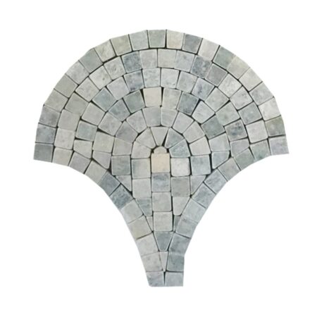 Ming Green | Marble - 8 in. Fan Mosaic | Tumbled (3/8" Thick)