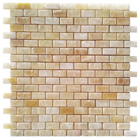 Golden Honey | Onyx - 5/8x1.25 in. Brick Mosaic | Polished