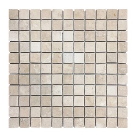 Durango | Travertine - 1x1 in. Straight Joint Mosaic | Tumbled