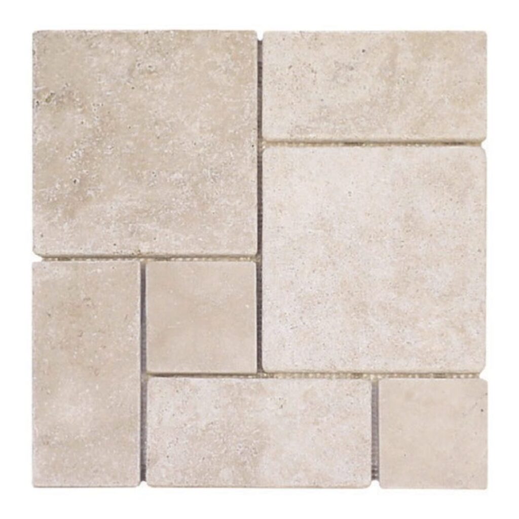Durango | Travertine - Pattern D Mosaic | Tumbled | Renaissance Tile ...