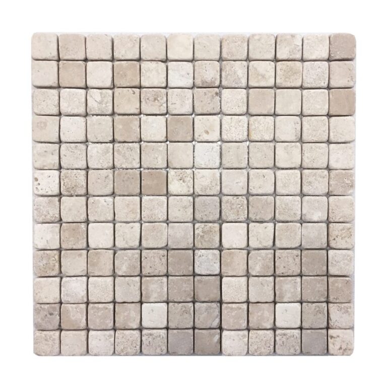 Aztec | Travertine - 1x1 in. Straight Joint Mosaic | Tumbled ...
