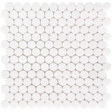 White Thassos | 1 in. Penny Round Mosaic | Polished