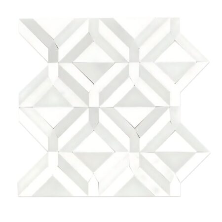 White Thassos | Marble - Chaplin 1 w/ White Silk | Honed & Polished
