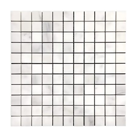 White Statuary | Marble - 1x1 in. Straight Joint Mosaic | Polished