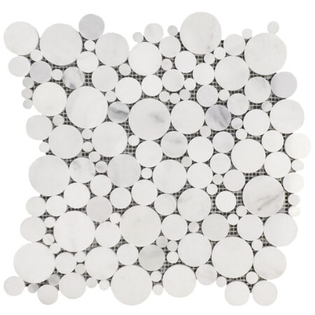 White Statuary | Marble - Bubbles Mosaic | Polished